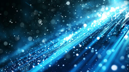 Obraz premium A blue and white image with a lot of small dots. The image has a dreamy, ethereal quality to it