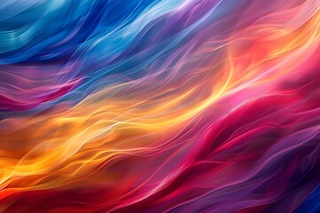 Obraz premium Vibrant Flow of Colorful Waves in Abstract Art