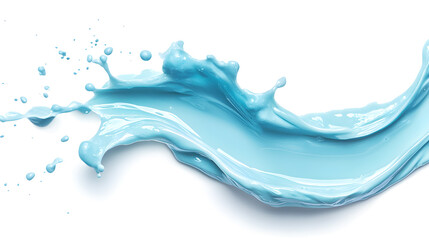 Blue gel splash isolated on white background