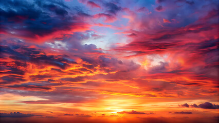 Fototapeta premium Spectacular Sunset with Fiery Sky Over the Horizon