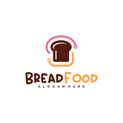 Bread tech logo vector template, Creative tech bread logo design concepts