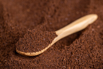 natural ground and roasted coffee for making a drink
