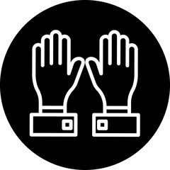 Obraz premium Gloves Vector Line White Circle Black