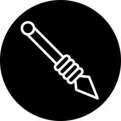 Spear Vector Line White Circle Black