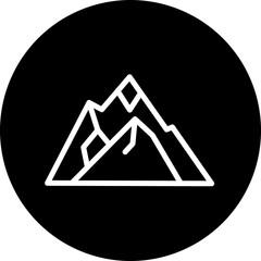 Mountains Vector Line White Circle Black