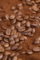 natural ground and roasted coffee for making a drink