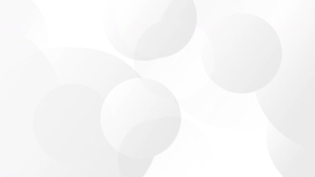 Bright white-grey minimal circles abstract motion background. Seamless looping video animation 4K footage