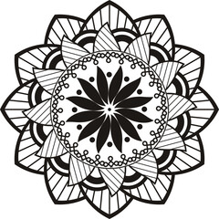 black and white manda design spiritual symbol
