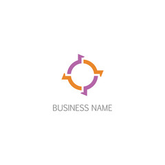 Round circle arrow technology business logo