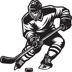 Ice Hockey Stylized Vector Silhouette