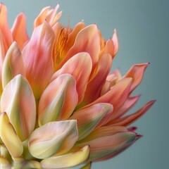 Fototapeta premium Close-up of a Delicate Pink and Green Flower