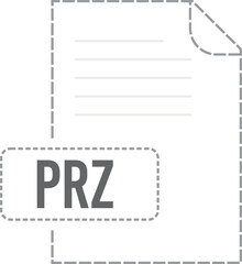 PRZ File format icon dashed outline