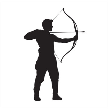 recommend clip art: Man Archery Silhouette on white background
                    