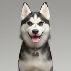 Obraz premium Friendly Siberian Husky Dog Portrait