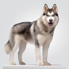 Siberian Husky Standing on White Background