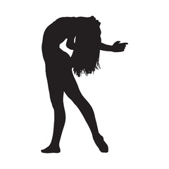 Woman silhouette vector art style on white background