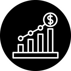 Growth Vector Line White Circle Black