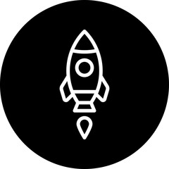 Startup Vector Line White Circle Black