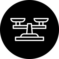 Balance Scale Vector Line White Circle Black