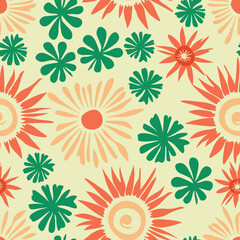 A charming vector pattern of flowers and leaves, intricately detailed with vibrant colors and elegant lines, perfect for adding a touch of natural beauty and sophistication to any design project.