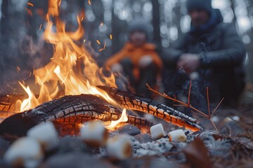 Cozy Campfire Moments: Toasting Marshmallows in the Woods