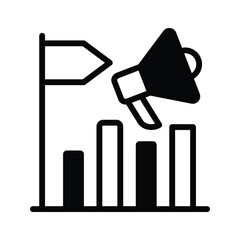 Marketing icon symbolises promoting products or services to attract customers and grow business