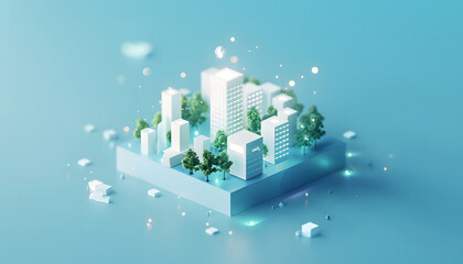 an isometric 3D Smart Hospital building, portraying a technologically advanced healthcare facility  design