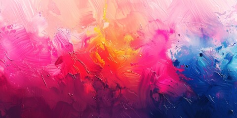 Obraz premium Vibrant Color Splash Art with Abstract Textures, Modern Paint Patterns, and Dynamic Watercolor Backgrounds for Creative Fractal Designs