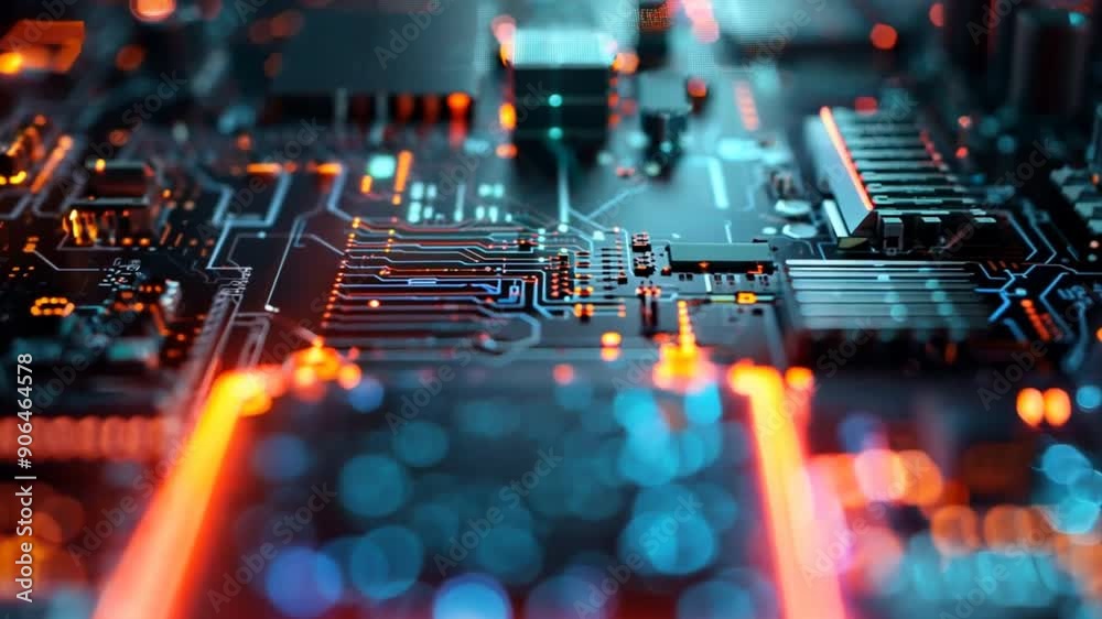 Aufkleber digital technology ai learning, cyber development, data background, futuristic design