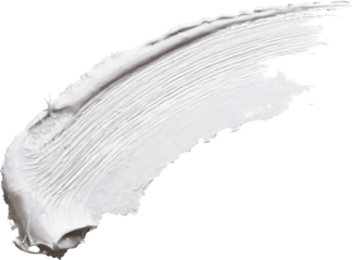 A smooth, white paint stroke on a white or transparent background, ideal for backgrounds, textures, and creative design projects.