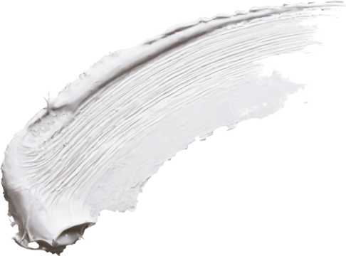 A smooth, white paint stroke on a white or transparent background, ideal for backgrounds, textures, and creative design projects.
