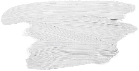 Obraz premium A textured white paint brushstroke on a transparent background, perfect for creative designs and artistic projects.