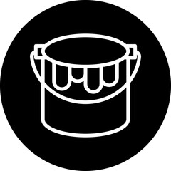 Paint Bucket Vector Line White Circle Black