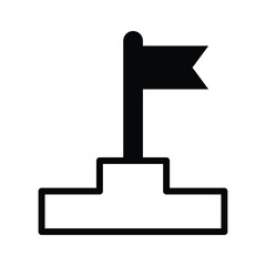 Achieve success with the motivating success icon representing by a flag