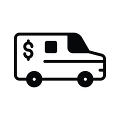Get this bank van flat icon for secure financial transactions and services