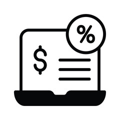 Try this flat icon of finance platform, represents by a laptop and a dollar sign on it