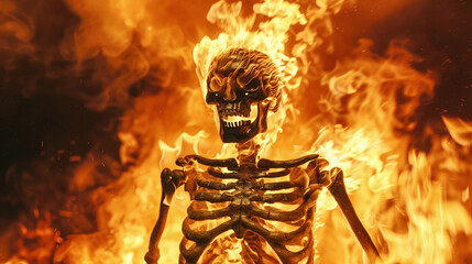 flaming skeleton, real life
