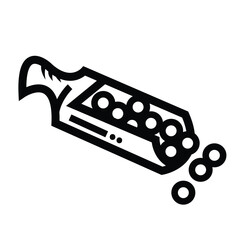 Spice spoon or scooper icon illustration isolated on square white background. Simple flat outlined cartoon art styled drawing.