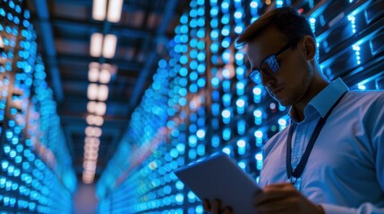 The engineer in datacenter