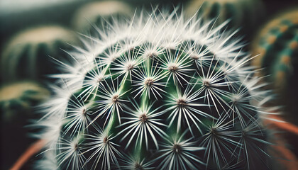 Prickly Beauty: Close-Up of Spiky Cactus in Natural Habitat