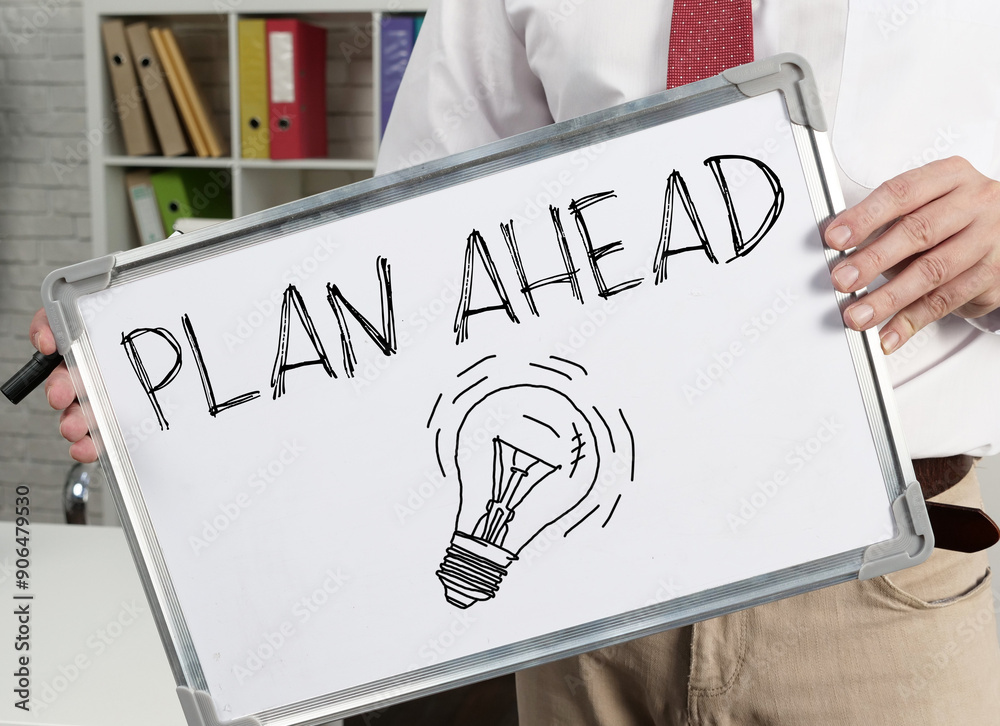 Poster plan ahead and what is next is shown using the text