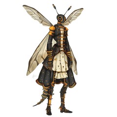 Wasp Victorian-Inspired animal fashion cartoon isolated whitebackground 16:9