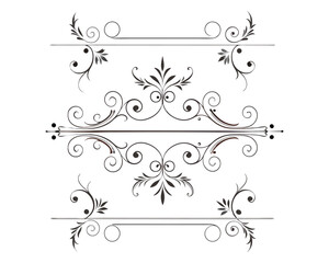 Set of Fancy Decorative Ornamental Lines vector. ai generated