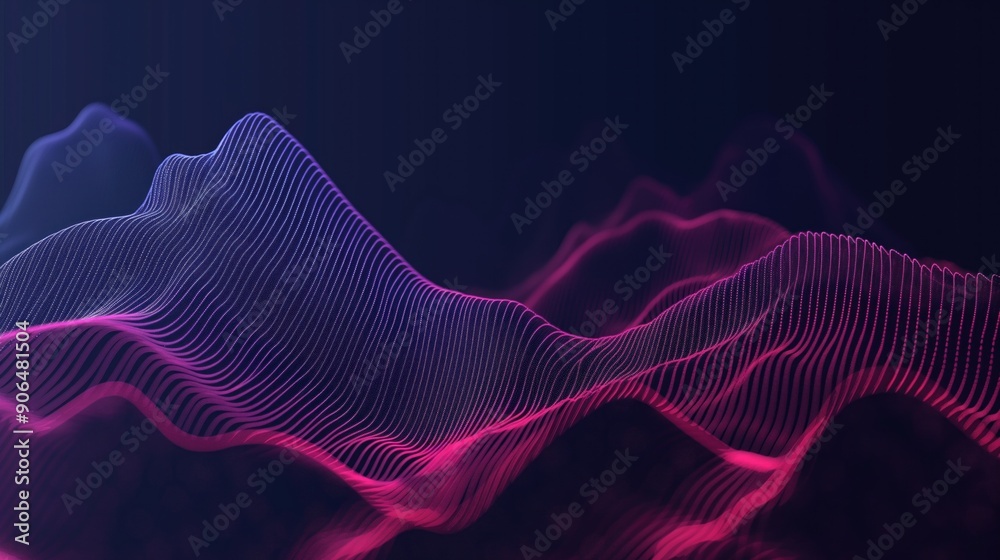 Fototapete abstract purple and pink wavy lines create a dynamic pattern against a dark background. the lines ap