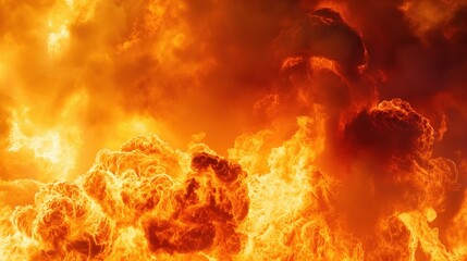 A close-up shot of flames with a yellow and orange hue