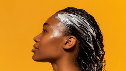 Woman using a deep conditioning hair mask, illustrating the benefits of intensive hair treatments for hydration and repair