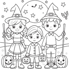 Halloween Coloring Page for kids 