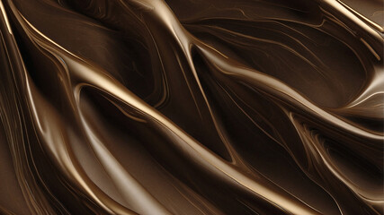 Fototapeta premium Abstract swirling waves of golden brown liquid. Perfect for luxury, beauty, or fluid-related designs