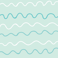 Naive squiggle pattern with bright green, yellow, pink and blue wavy lines on a light background. Creative abstract squiggle style drawing background