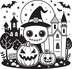 Halloween Coloring Page for kids 